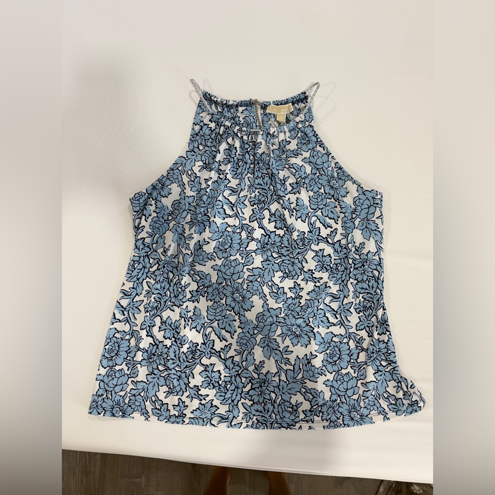 Floral Blue Michael Kors Sleeveless Top